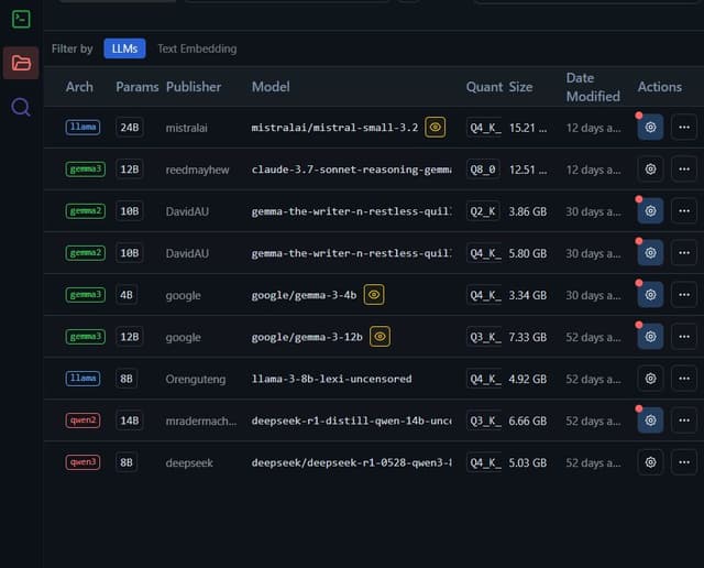 Screenshot showing the LM Studio